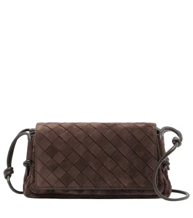 Notturno Intrecciato Small suede crossbody bag