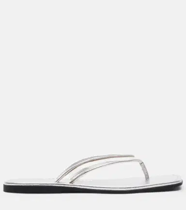 Veronica Beard Clea leather-trimmed PVC thong sandals | Thumbnail 3 Veronica Beard Clea leather-trimmed PVC thong sandals | Thumbnail 3