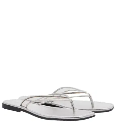 Veronica Beard Clea leather-trimmed PVC thong sandals | Thumbnail 1 Veronica Beard Clea leather-trimmed PVC thong sandals | Thumbnail 1