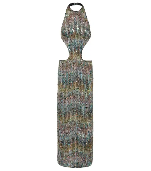 Open-back sequined lamé gown