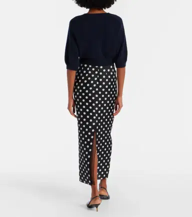 Khaite Winton polka-dot high-rise silk maxi skirt | Thumbnail 5