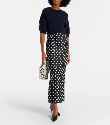 Khaite Winton polka-dot high-rise silk maxi skirt | Thumbnail 6