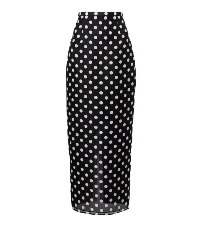 Winton polka-dot high-rise silk maxi skirt