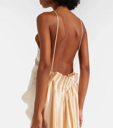 Khaite Draped gathered satin maxi dress | Thumbnail 2