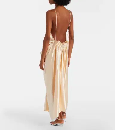 Khaite Draped gathered satin maxi dress | Thumbnail 5