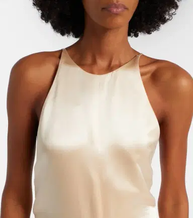 Khaite Draped gathered satin maxi dress | Thumbnail 6
