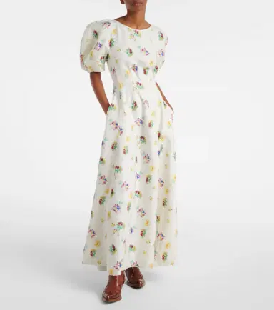 Gabriela Hearst Ranya puff-sleeve linen maxi dress | Thumbnail 4