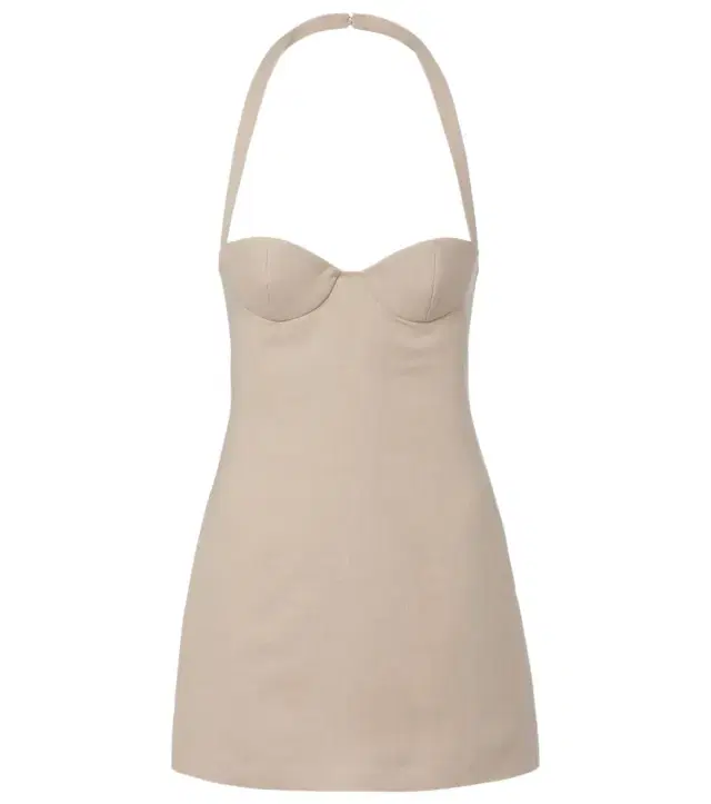 Halterneck linen minidress