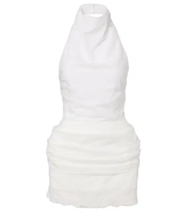 Embroidered silk, wool and cotton-blend minidress