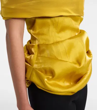 Magda Butrym Draped off-shoulder satin top | Thumbnail 4