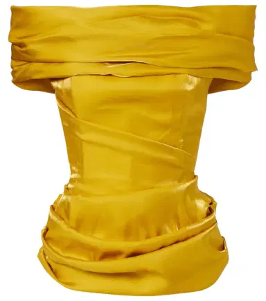 Magda Butrym Draped off-shoulder satin top | Thumbnail 1
