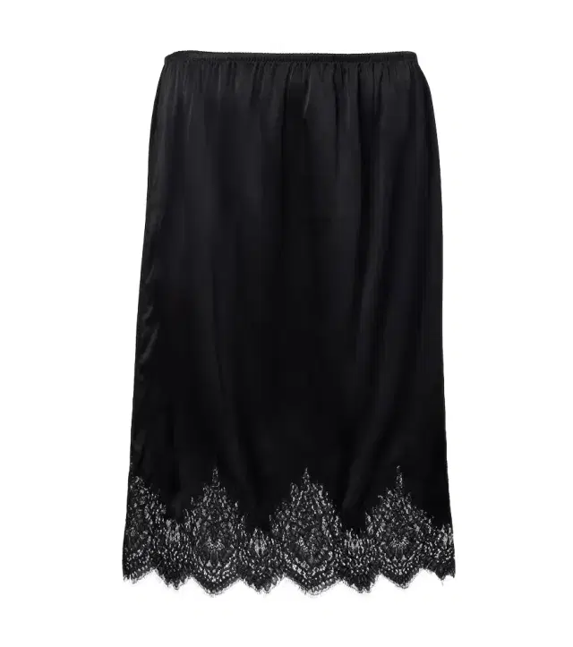 Thea lace-trimmed silk midi skirt