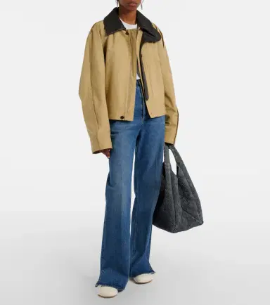 Bottega Veneta Intrecciato leather-trimmed blouson | Thumbnail 4