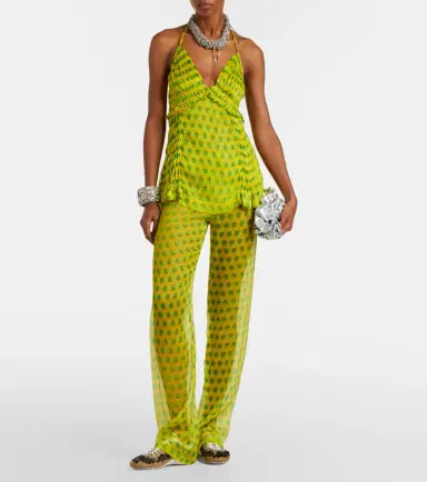 Dries Van Noten Polka-dot silk straight pants | Thumbnail 3