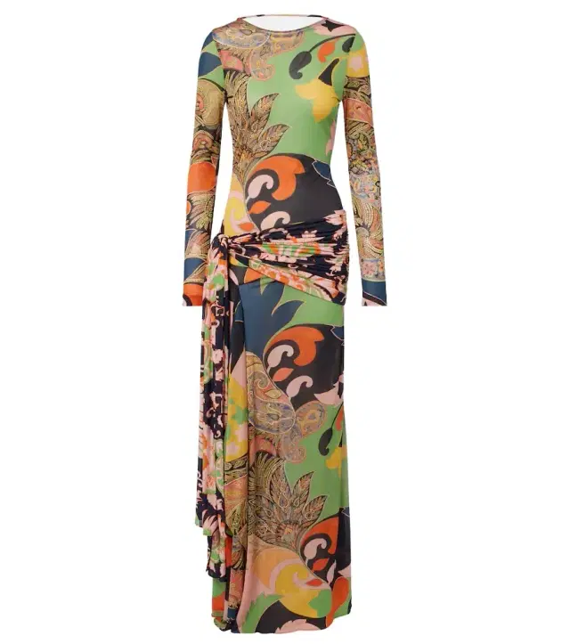 Paisley draped gown