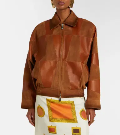 Versace Leather and suede blouson jacket | Thumbnail 2 Versace Leather and suede blouson jacket | Thumbnail 2