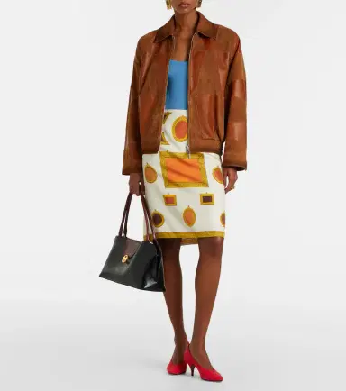 Versace Leather and suede blouson jacket | Thumbnail 5 Versace Leather and suede blouson jacket | Thumbnail 5
