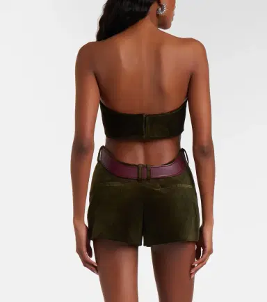 Jean Paul Gaultier Cutout belted cotton corduroy shorts | Thumbnail 2 Jean Paul Gaultier Cutout belted cotton corduroy shorts | Thumbnail 2