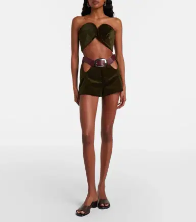 Jean Paul Gaultier Cutout belted cotton corduroy shorts | Thumbnail 4 Jean Paul Gaultier Cutout belted cotton corduroy shorts | Thumbnail 4