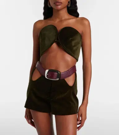 Jean Paul Gaultier Cutout belted cotton corduroy shorts | Thumbnail 6 Jean Paul Gaultier Cutout belted cotton corduroy shorts | Thumbnail 6