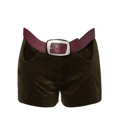 Jean Paul Gaultier Cutout belted cotton corduroy shorts | Thumbnail 1 Jean Paul Gaultier Cutout belted cotton corduroy shorts | Thumbnail 1