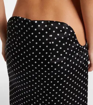 Jean Paul Gaultier Cutout polka-dot silk midi skirt | Thumbnail 2