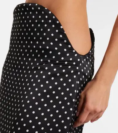 Jean Paul Gaultier Cutout polka-dot silk midi skirt | Thumbnail 3