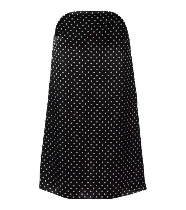Cutout polka-dot silk midi skirt
