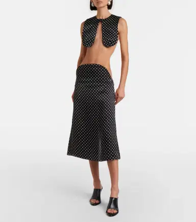 Jean Paul Gaultier Polka-dot silk crop top | Thumbnail 2 Jean Paul Gaultier Polka-dot silk crop top | Thumbnail 2