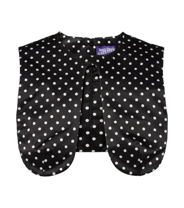 Polka-dot silk crop top