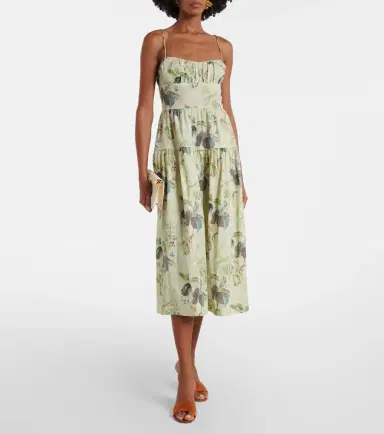 DÔEN Dôen Benoit floral ramie midi dress | Thumbnail 3