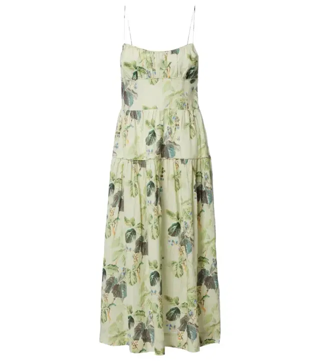 Dôen Benoit floral ramie midi dress