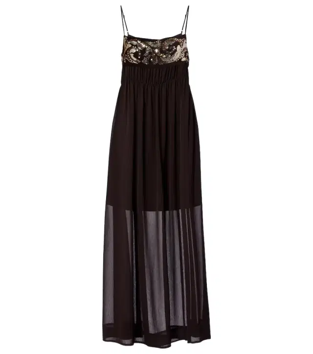 Xu Zhi Sequined chiffon maxi dress