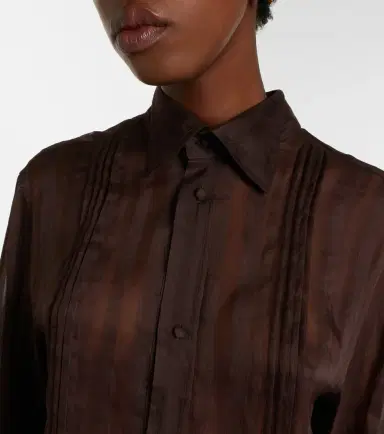 Xu Zhi Embroidered linen and silk shirt | Thumbnail 5