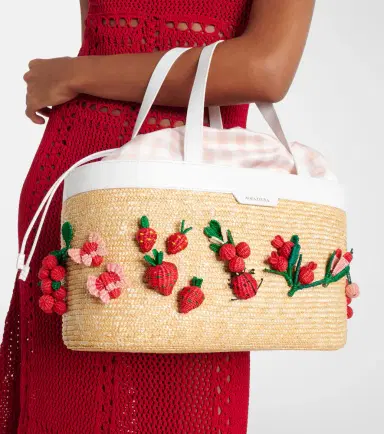 Aquazzura Botanica Medium raffia tote bag | Thumbnail 6