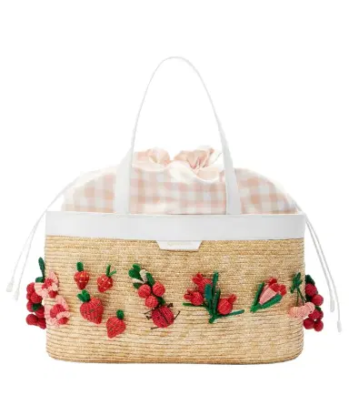Aquazzura Botanica Medium raffia tote bag | Thumbnail 1