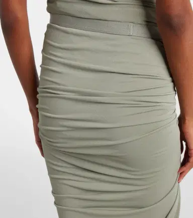 Rick Owens Lilies Edfu ruched midi skirt | Thumbnail 3
