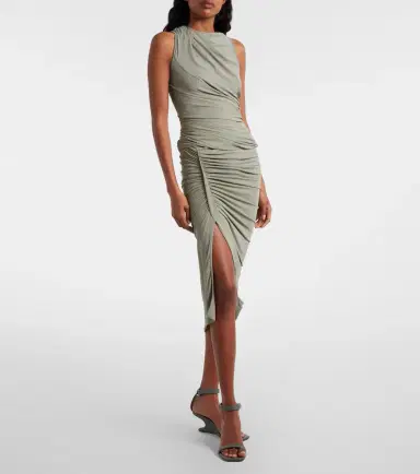 Rick Owens Lilies Edfu ruched midi skirt | Thumbnail 4