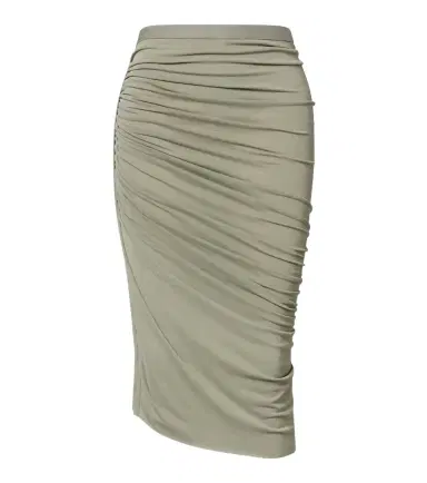 Rick Owens Lilies Edfu ruched midi skirt | Thumbnail 1