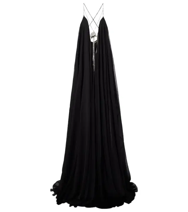 Embellished chiffon gown