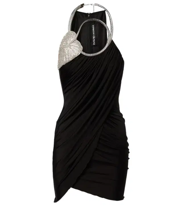 Draped embellished minidress