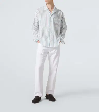 UMIT BENAN Franco pinstripe silk and cotton shirt | Thumbnail 3 UMIT BENAN Franco pinstripe silk and cotton shirt | Thumbnail 3