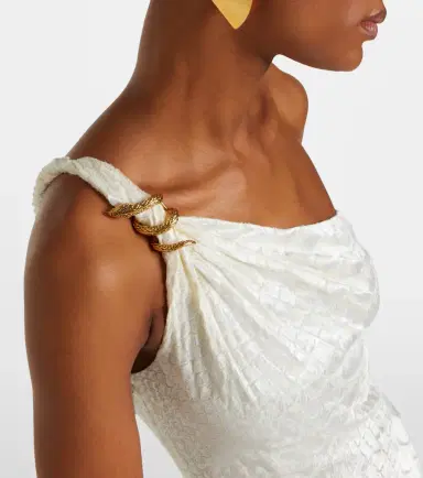 Roberto Cavalli Snake-print one-shoulder gown | Thumbnail 2
