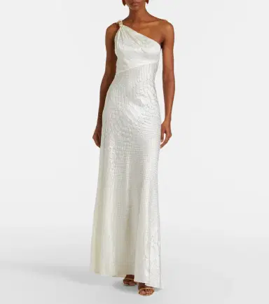 Roberto Cavalli Snake-print one-shoulder gown | Thumbnail 6