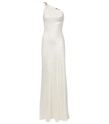 Roberto Cavalli Snake-print one-shoulder gown | Thumbnail 1