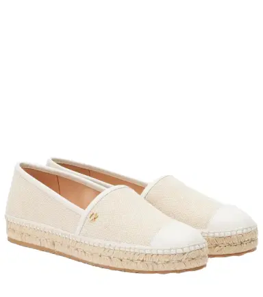 Gianvito Rossi Leather-trimmed canvas espadrilles | Thumbnail 1