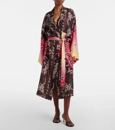 The Attico Printed silk beach cover-up | Thumbnail 3