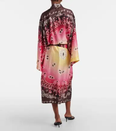 The Attico Printed silk beach cover-up | Thumbnail 5