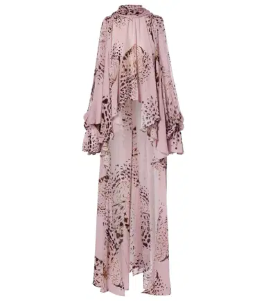BLUMARINE Printed asymmetric georgette blouse | Thumbnail 1 BLUMARINE Printed asymmetric georgette blouse | Thumbnail 1