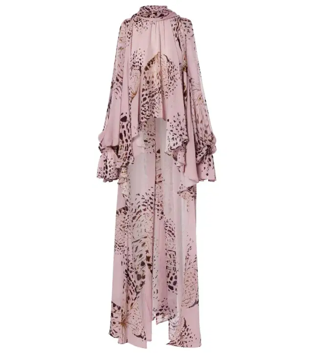 Printed asymmetric georgette blouse